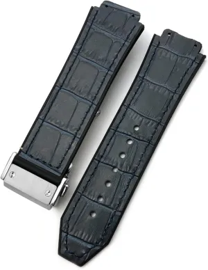 : 20mm) CZKE 20mm 22mm Cowhide Leather Rubber Watchband 25mm * 19mm guarantor venus compare antibiotic module Fit for Hublot Watch Strap Calfskin Silicone Bracelets Sport (Color : 57, Size 
