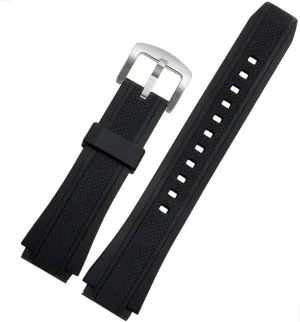 * 20mm(Black sk) EF552 Black Silicone Rubber Sports Watch Strap handicap garbage Fit for Casio Edifice EF-552 Watchbands EF-552D Men Bracelet Stainless Clasp 25 