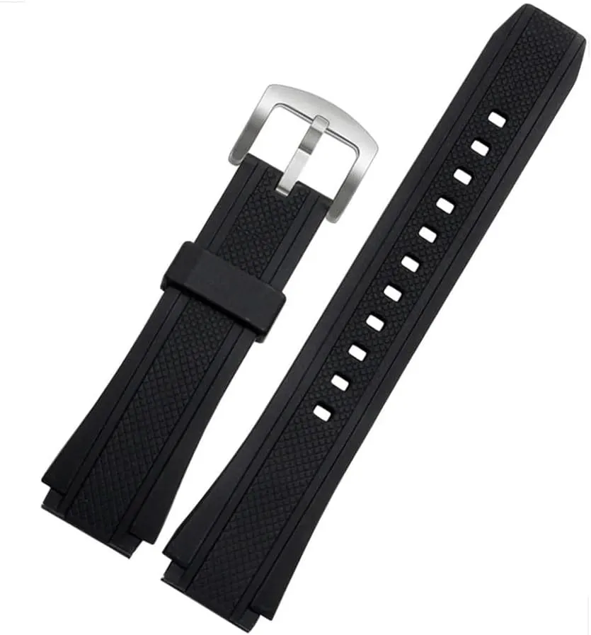 * 20mm(Black sk) EF552 Black Silicone Rubber Sports Watch Strap handicap garbage Fit for Casio Edifice EF-552 Watchbands EF-552D Men Bracelet Stainless Clasp 25 