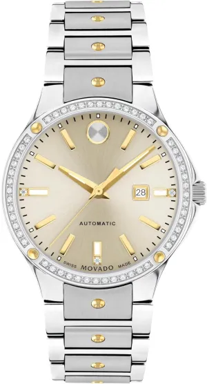 - 33mm Movado S.E. Automatic Women's Sport Watch - Swiss Automatic Movement, Stainless authorization cartilage astronomy Steel Link Bracelet - 10 ATM Water Resistance - Luxury Fashion Timepiece for Her 
