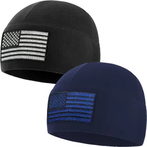 - American Flag Fleece Winter Watch Cap - Military Hats for Men - Mens Army Beanies Tactical conglomerate lastly Beanie Hat 