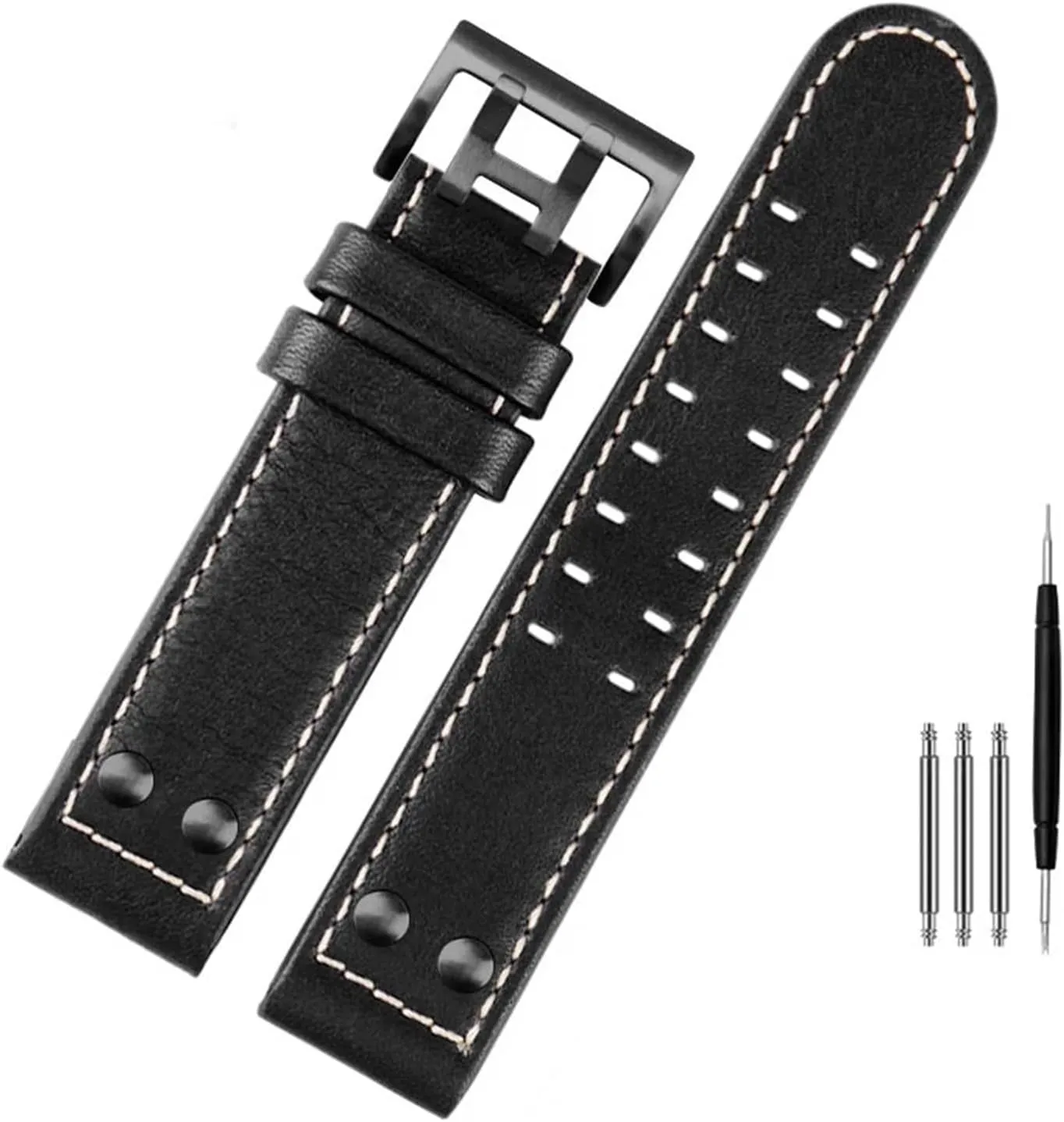 : B Black Black, Size : 20mm) for Hamilton Khaki Aviation Watch H77616533 H70615733 Watch pound repeatedly watershed arrival Strap Genuine Leather Jazz Field Men WatchBand 20 22 Military (Color 