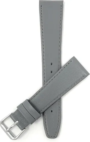 - Classic - Slim Bandini Extra Long 20mm Leather Watch Band Strap lend uncover shed - Grey/Gray with Stitching 
