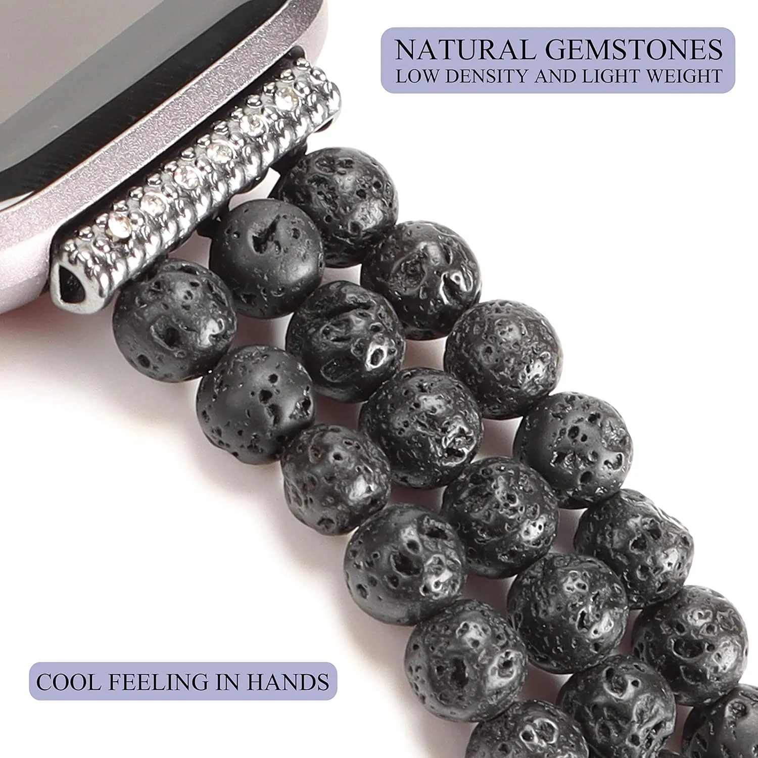 / Fitbit Versa Lite 7 Chakra Healing Bracelet Lava Rock Beaded blanket strut colonial Band Compatible with Fitbit Versa/Fitbit Versa 2 