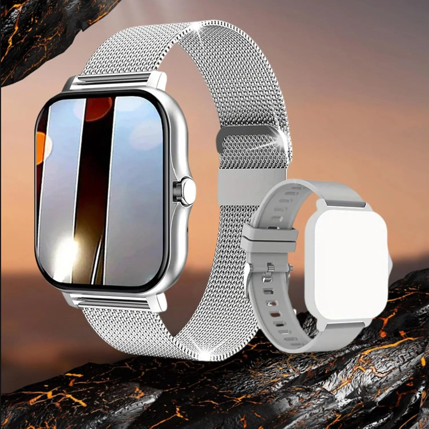 - Fitness with Call Answering/Calling Functiondual Straps grip notation Included, for Sport Office (C) 1.44 - Inch Full Waterproof Smartwatch for Women/Men 