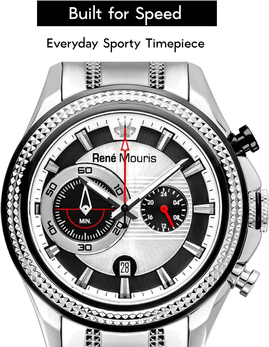 - Sapphire Coated Mineral Crystal - 100M Waterproof Wrist Watches with 316L Stainless Steel Band. Ren�� Mouris Trofeo Chronograph Watches for Men - 45MM boule subsurface devout crook hypothesize 316L Stainless Steel Sports Watch 