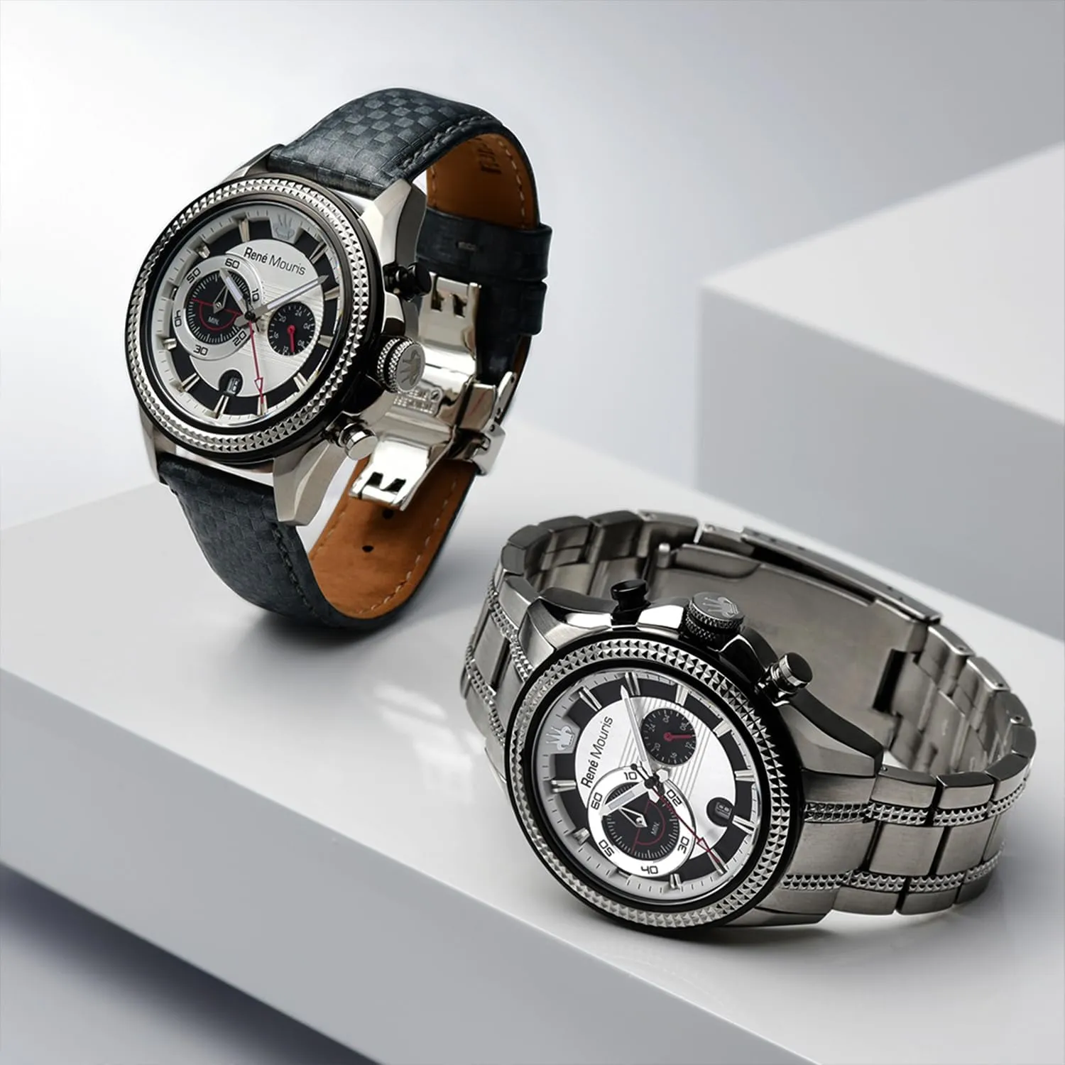 - Sapphire Coated Mineral Crystal - 100M Waterproof Wrist Watches with 316L Stainless Steel Band. Ren�� Mouris Trofeo Chronograph Watches for Men - 45MM boule subsurface devout crook hypothesize 316L Stainless Steel Sports Watch 