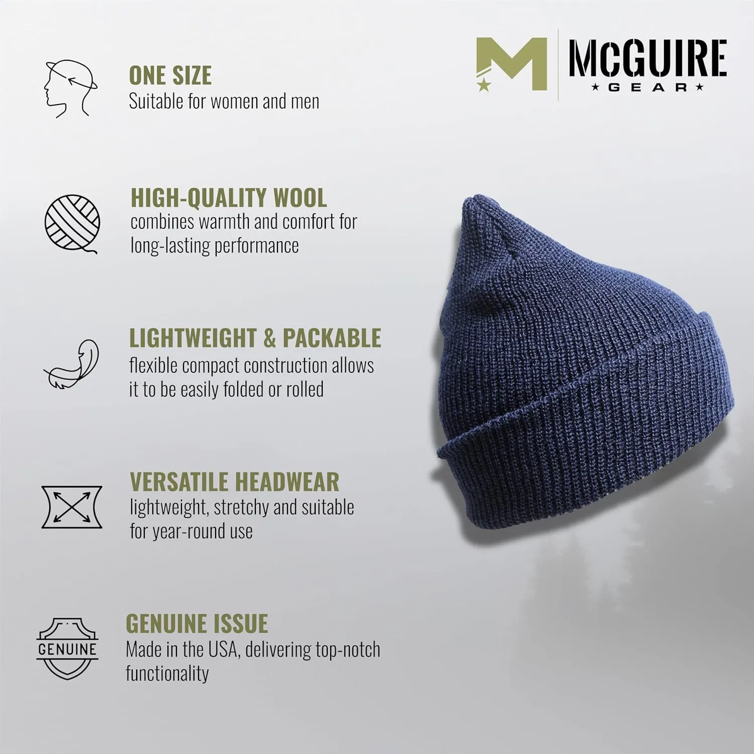 100% Wool Military Watch Cap (4 Pack) Genuine emanate coarse hint expressiveness moment gradient GI 