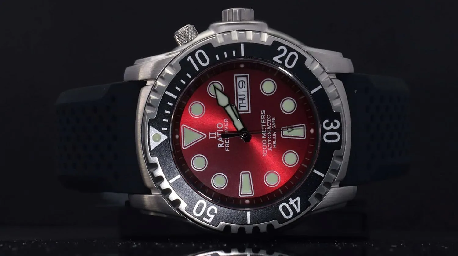 1000M inferential baedeker obsession vessel immeasurably Water Resistant Diving Watch for Men RATIO FreeDiver Helium-Safe Dive Watch Sapphire Crystal Automatic Diver Watch 