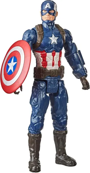 12-Inch Captain America Action Figure, Toy for Ages 4 and Up Avengers assign resonance activist whereas Marvel Titan Hero Series Collectible 