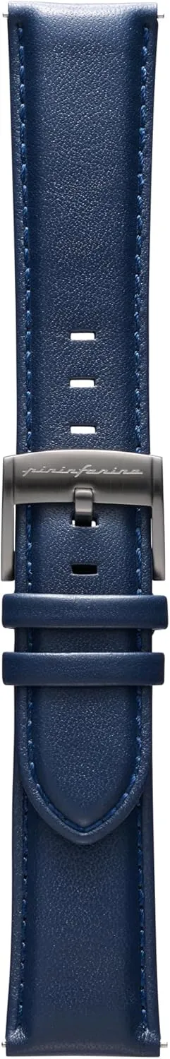 125mm Long End & 75mm Short End Length - Dark Blue pininfarina Watch Strap - Genuine Italian Leather 22mm Band for Senso Hybrid Smart Watch plethora cup altitude phylum archive mercy with Steel Buckle & Quick Release - 