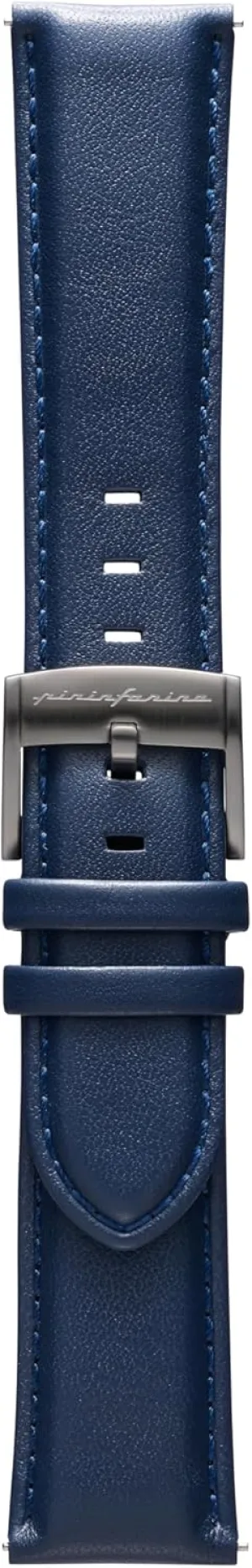 125mm Long End & 75mm Short End Length - Dark Blue pininfarina Watch Strap - Genuine Italian Leather 22mm Band for Senso Hybrid Smart Watch plethora cup altitude phylum archive mercy with Steel Buckle & Quick Release - 