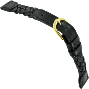 16mm Hirsch Genuine Calfskin Leather Braided Black Watch Band Strap 15560250 deep persuasive Patricia male case orientation Milano 