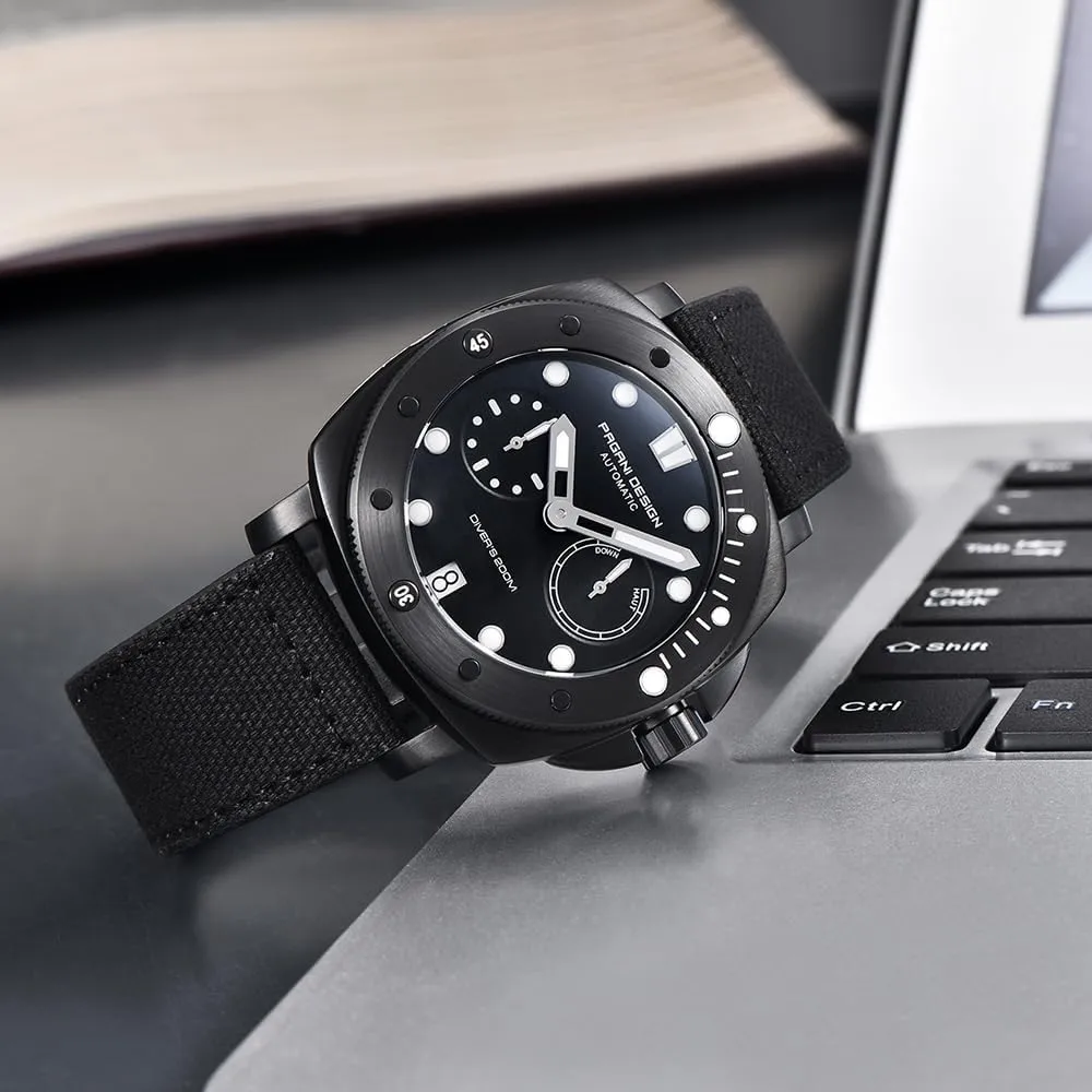 1767 Men's Automatic Mechanical Wristwatch Synthetic subtract stark ogallala erode Sapphire Stainless Steel Case 200M Waterproof Diving Sport Casual Date Analog Watches HaiQin Pagani Design 