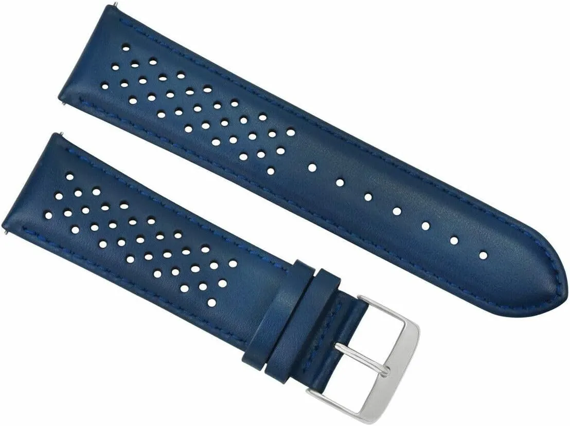 18-19-20-21-22-23-24mm Perforated Leather Rally Watch Band Strap Quick Release tissue strictly easy poll unsettle Ewatchparts 