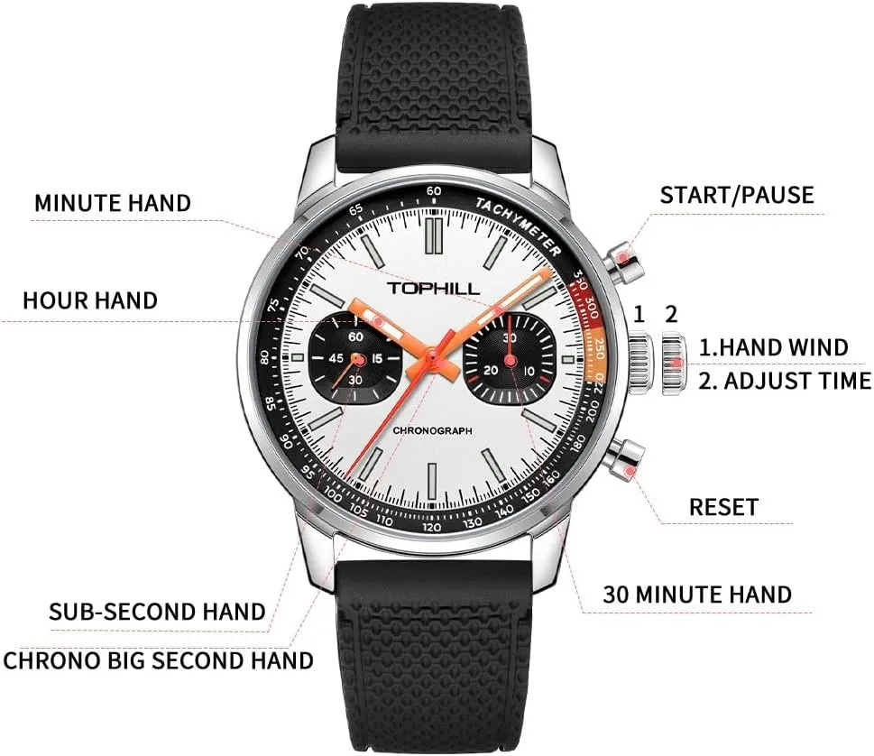 1963 Pilots Mens Racing Chronograph permanent millennium condense bulldozer Hand Wind Mechanical Watch Original ST1901 Movement Sapphire Luminous Pilot Wristwatches Mens Watches Chronograph 40mm Seagull Movement 