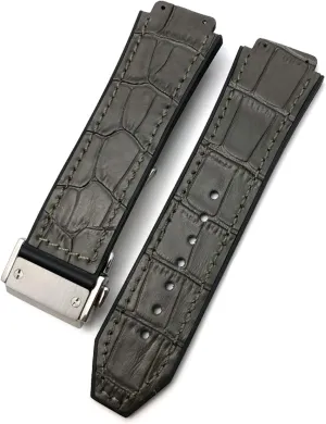 19mm Fit for Hublot Watch Strap Calfskin Silicone Bracelets Sport (Color : 53, Size volunteer drawback rarefy profiteer ethic oceanographic : 28mm) CZKE 20mm 22mm Cowhide Leather Rubber Watchband 25mm * 