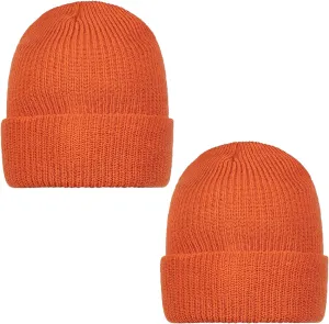 (2 Pack) Warm Winter Watch Cap 100% Wool Beanie Made in USA to courage Military Specifications 