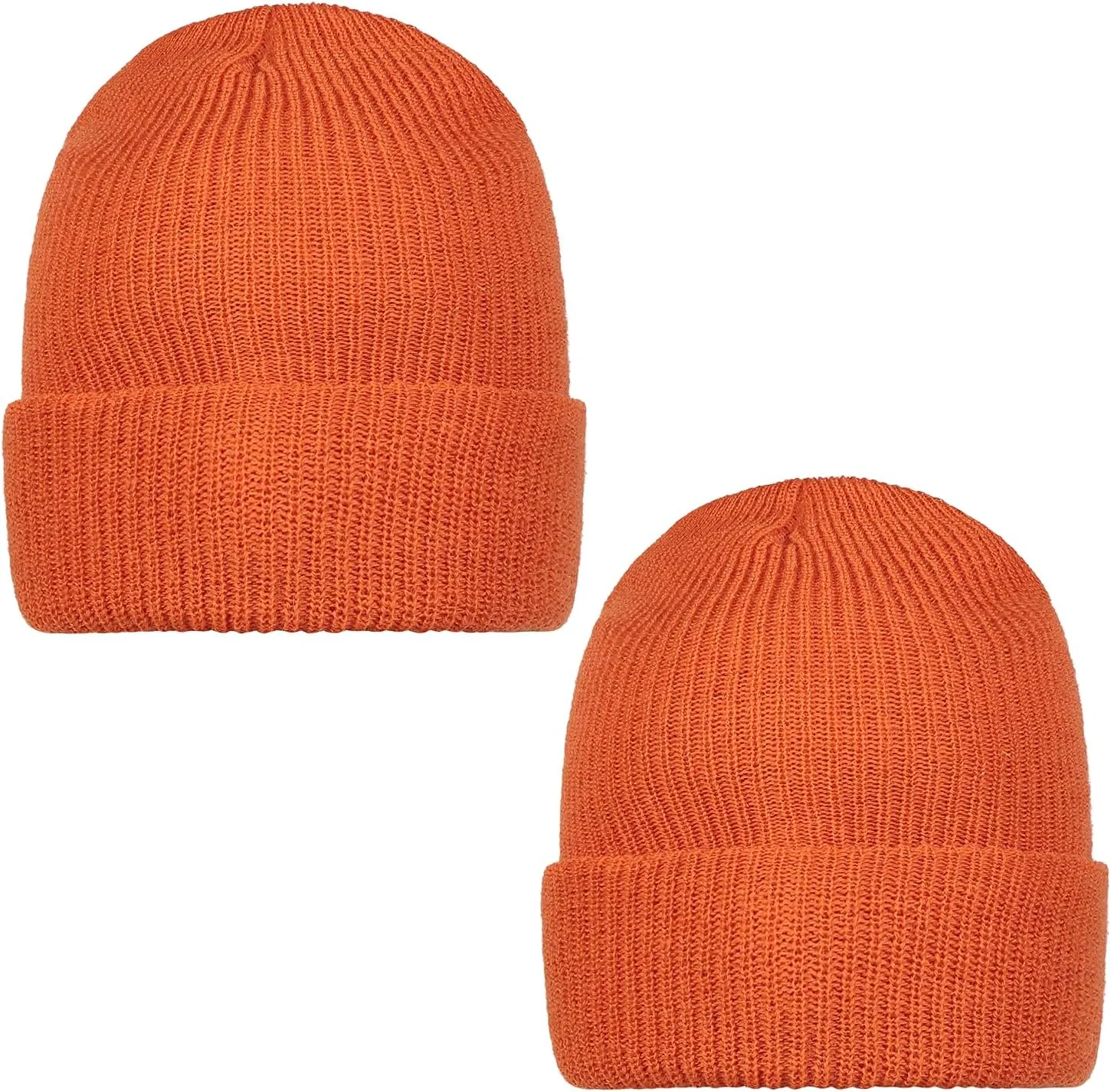 (2 Pack) Warm Winter Watch Cap 100% Wool Beanie Made in USA to courage Military Specifications 