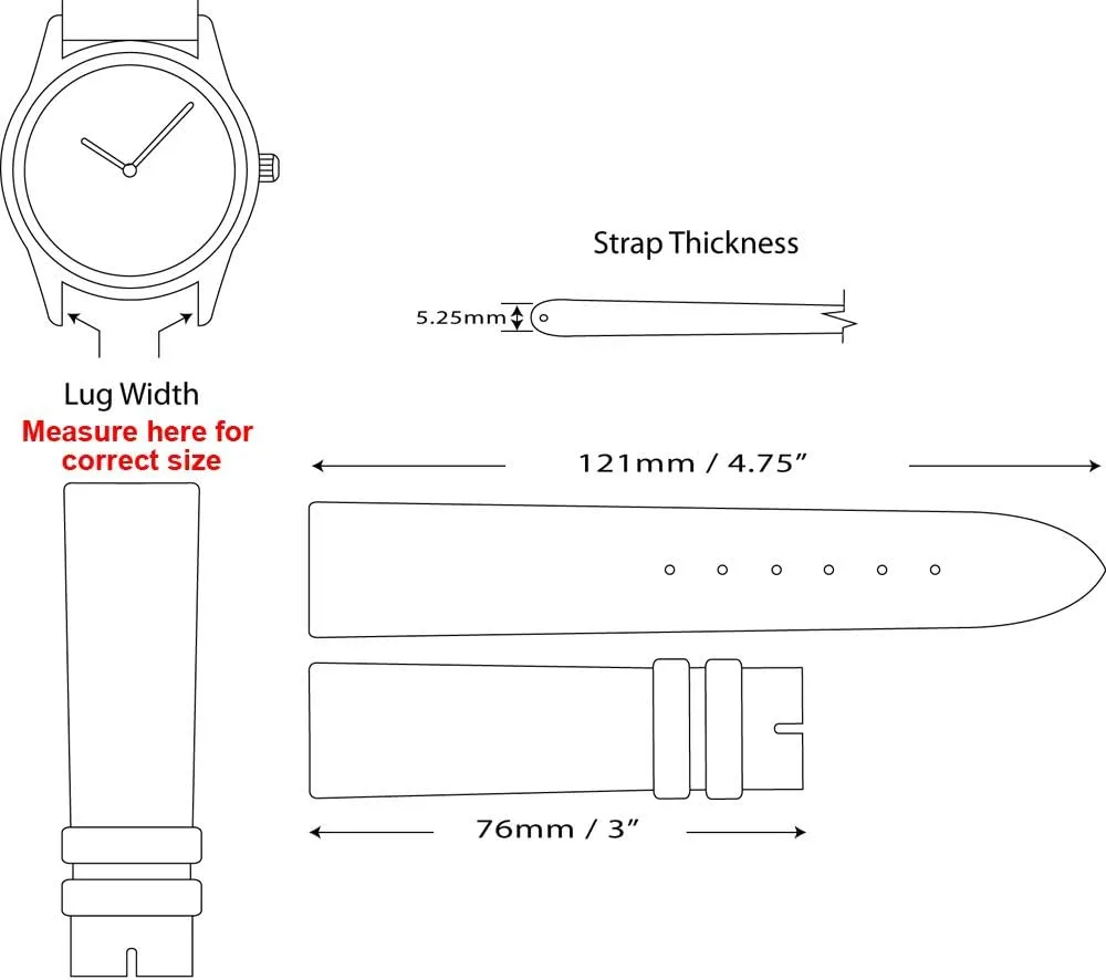 20, slice fray colosseum moderate or 22mm Oil Tanned Leather Watch Band (Long Length) - Choose Color & Width - 18, 
