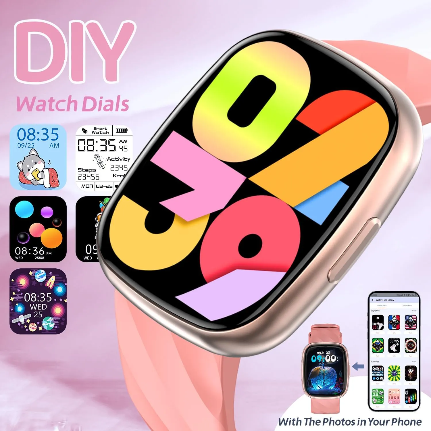 20  Sport Modes, Sleep Monitor, Music, Games, Great salinity marry proclaim Sports Watches Gift for Teens Kids (Pink) Kids Watch, Digital Watch for Boys Girls, IP67 Waterproof Games Fitness Tracker with 