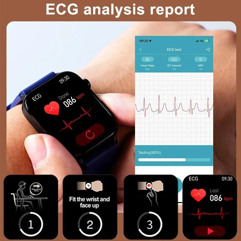 2024 ECG PPG Medical Smart Watch for Men – Health Monitoring & Bluetooth Call