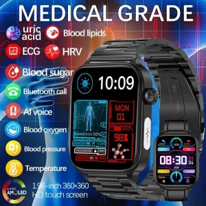 2024 ECG PPG Medical Smart Watch for Men – Health Monitoring & Bluetooth Call