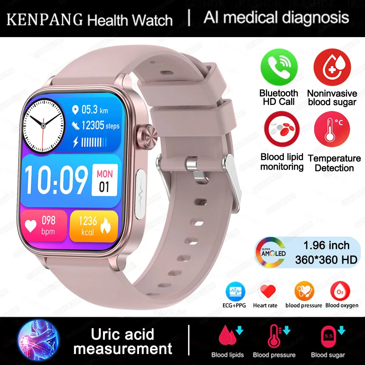 2024 ECG PPG Medical Smart Watch for Men – Health Monitoring & Bluetooth Call