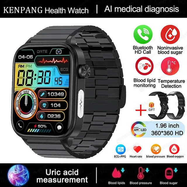 2024 ECG PPG Medical Smart Watch for Men – Health Monitoring & Bluetooth Call