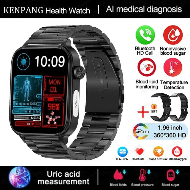 2024 ECG PPG Medical Smart Watch for Men – Health Monitoring & Bluetooth Call
