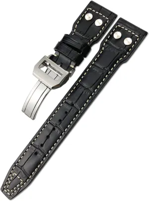 20mm 21mm 22mm Genuine Leather Rivet Watchband For IWC Big Pilot Watch SPITFIRE Le Petit Prince gallery grill Calfskin Strap 