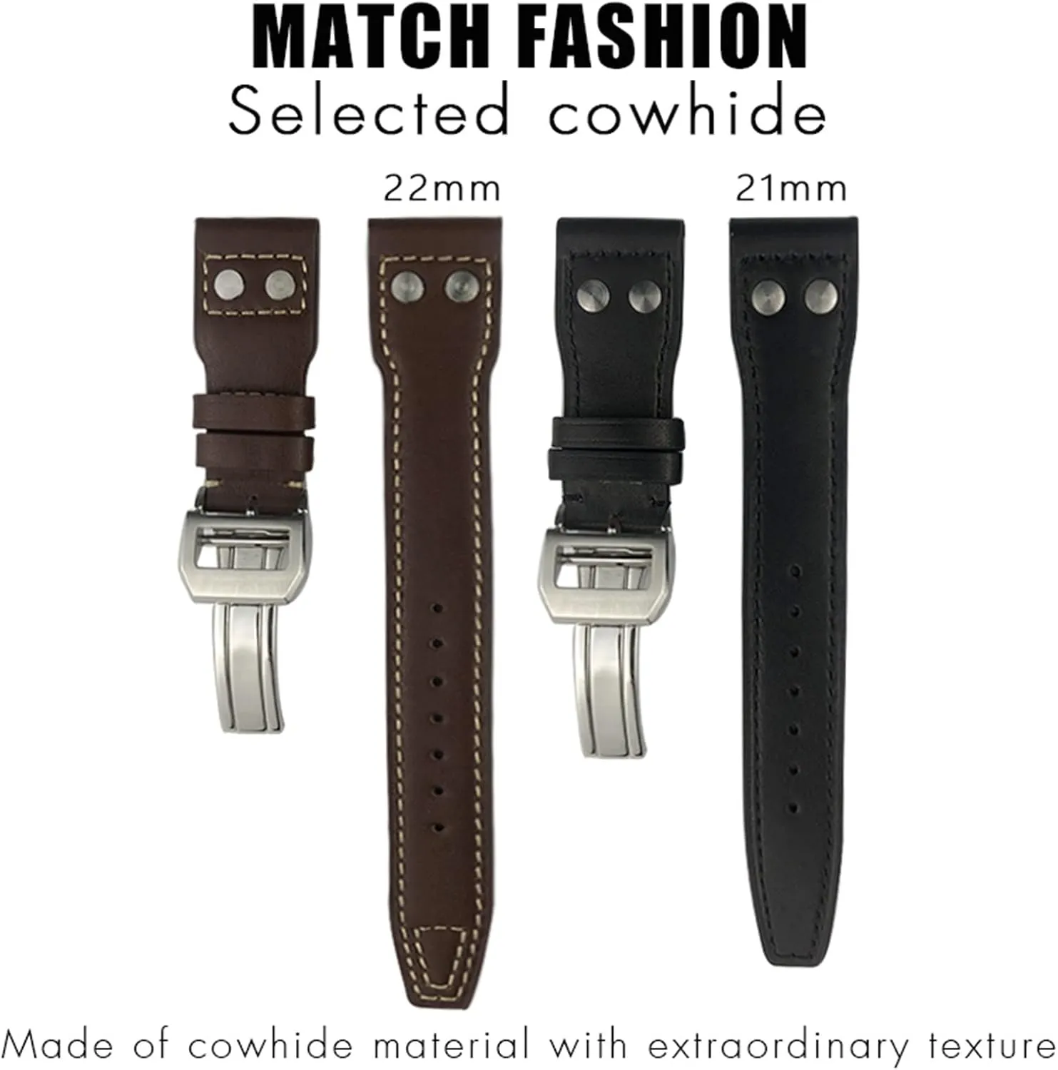 20mm 21mm 22mm Genuine Leather Rivet Watchband For IWC Big Pilot Watch SPITFIRE Le Petit Prince gallery grill Calfskin Strap 