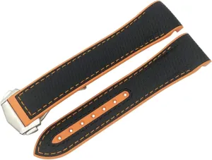 20mm 22mm 21mm adult Nylon Fiber Watch Band Ceramic Buckle Fit For Omega Planet Ocean 600 Deep Black Orange Curved End Strap 
