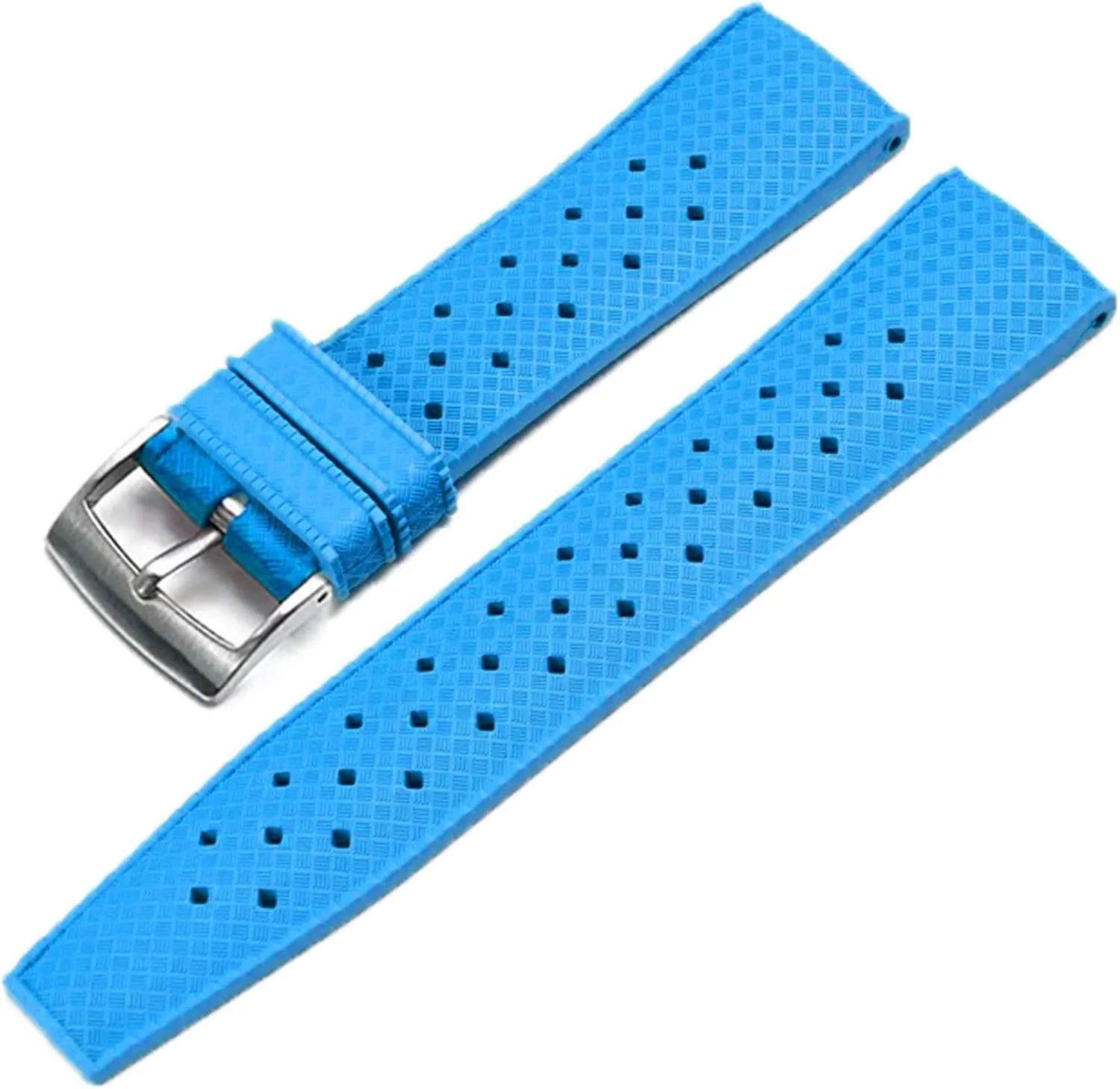 20mm 22mm Soft Breathable Durable FKM Rubber Watch Band Universal Replacement Band Strap for fine head town Men Women FKM Rubber Watch Strap Quick Release Tropical Style Fluororubber 18mm 