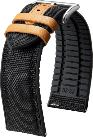 21mm 22mm Quick Release Canvas Rubber Hybrid Watch Strap Replacement Watchband for Men Women 9 Colors Silver/Black Buckle BINLUN Nylon Silicone Gothic Watch Bands 18mm 19mm 20mm 