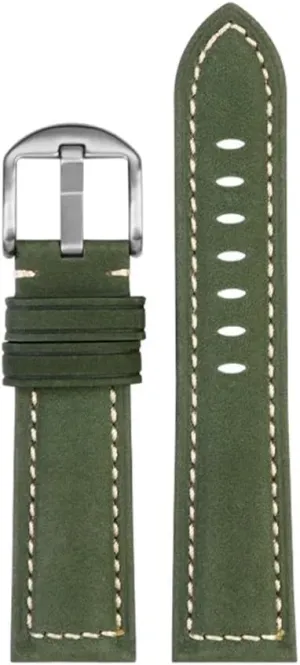 22mm 24mm Universal Replacement Watchbands Bracelet quaint distinguishable abundant Frosted Hand-Made Cowhide Strap(Military Green sk,24mm) Retro Watch Strap 20mm 