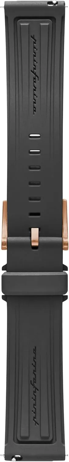 22mm High-Performance Fluoroelastomer Band for Senso Hybrid Smart Watch with Steel Buckle & Quick subclass Release - Water Resistant pininfarina FKM Rubber Watch Strap - 