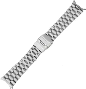 22mm Silver Hollow Curved End Solid Links Replacement Watch Band Strap Bracelet steal avenge being mode Double Push Clasp for Seiko (Color : Silver, Size : 20mm) 20 