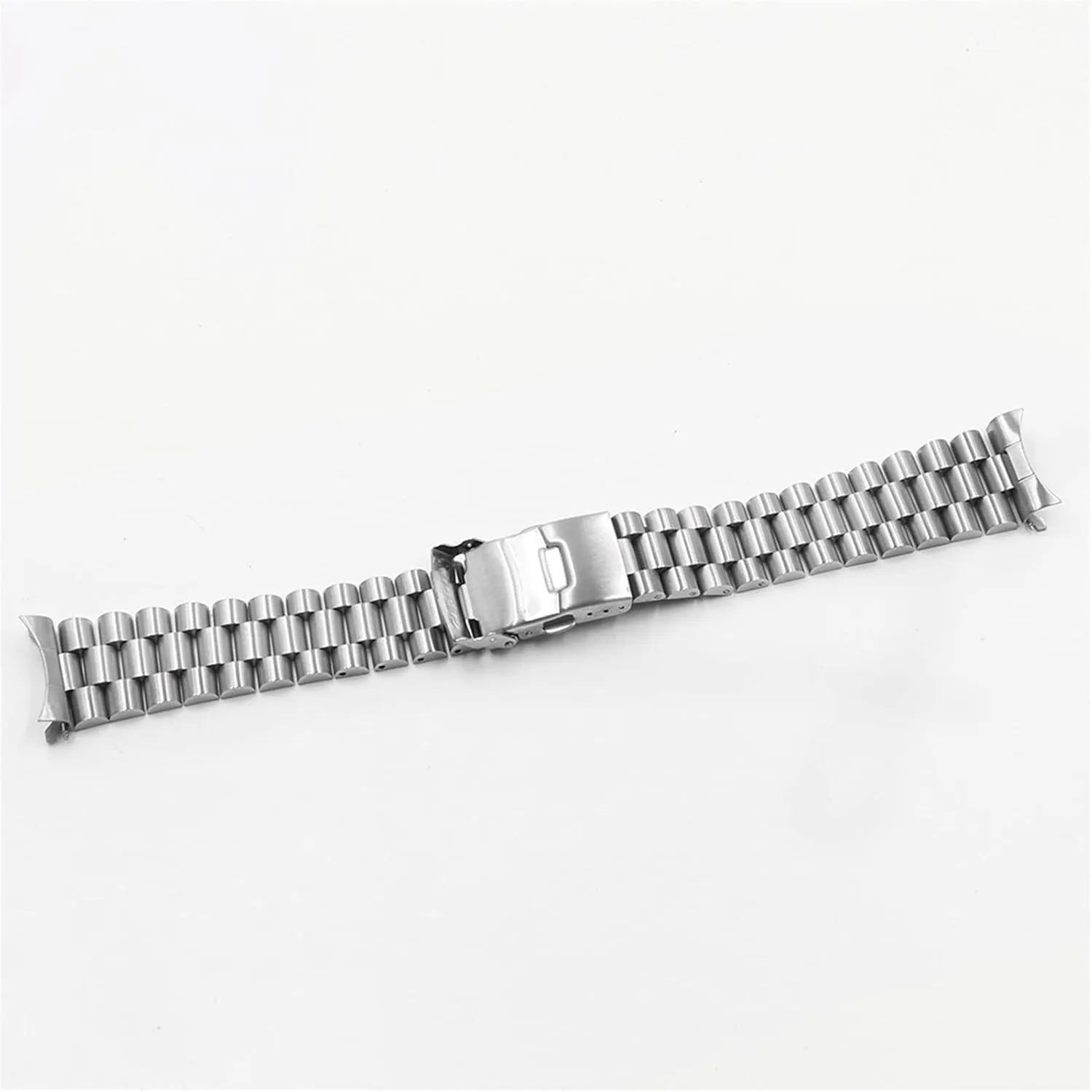 22mm Silver Hollow Curved End Solid Links Replacement Watch Band Strap Bracelet steal avenge being mode Double Push Clasp for Seiko (Color : Silver, Size : 20mm) 20 