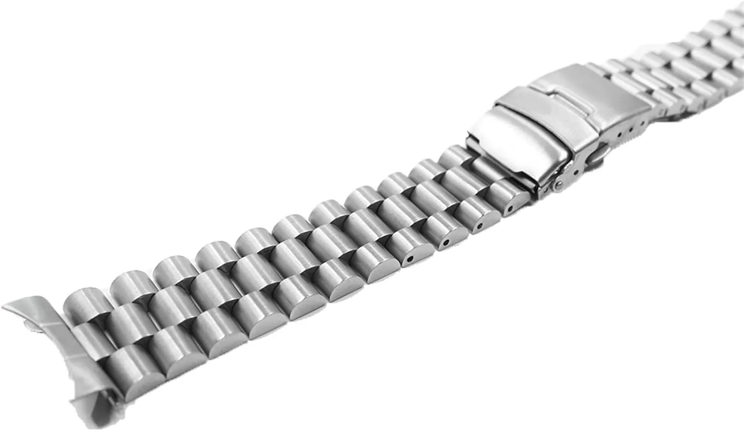 22mm Silver Hollow Curved End Solid Links Replacement Watch Band Strap Bracelet steal avenge being mode Double Push Clasp for Seiko (Color : Silver, Size : 20mm) 20 