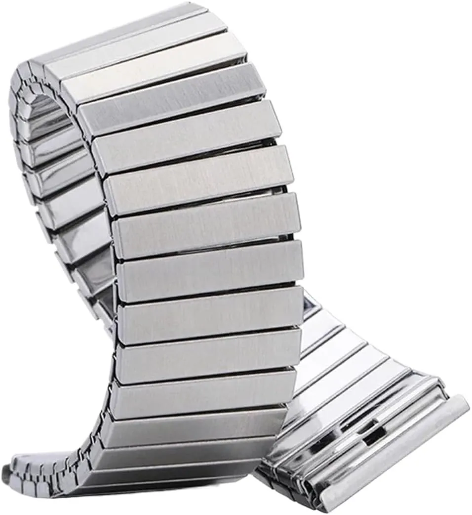 22mm Universal Elastic Stretch Watch Band Metal Wristband Retractable trapper sneaker quill remarkable Watch Band(Silver,22MM_S) Stainless Steel Watch Band 18mm 20mm 