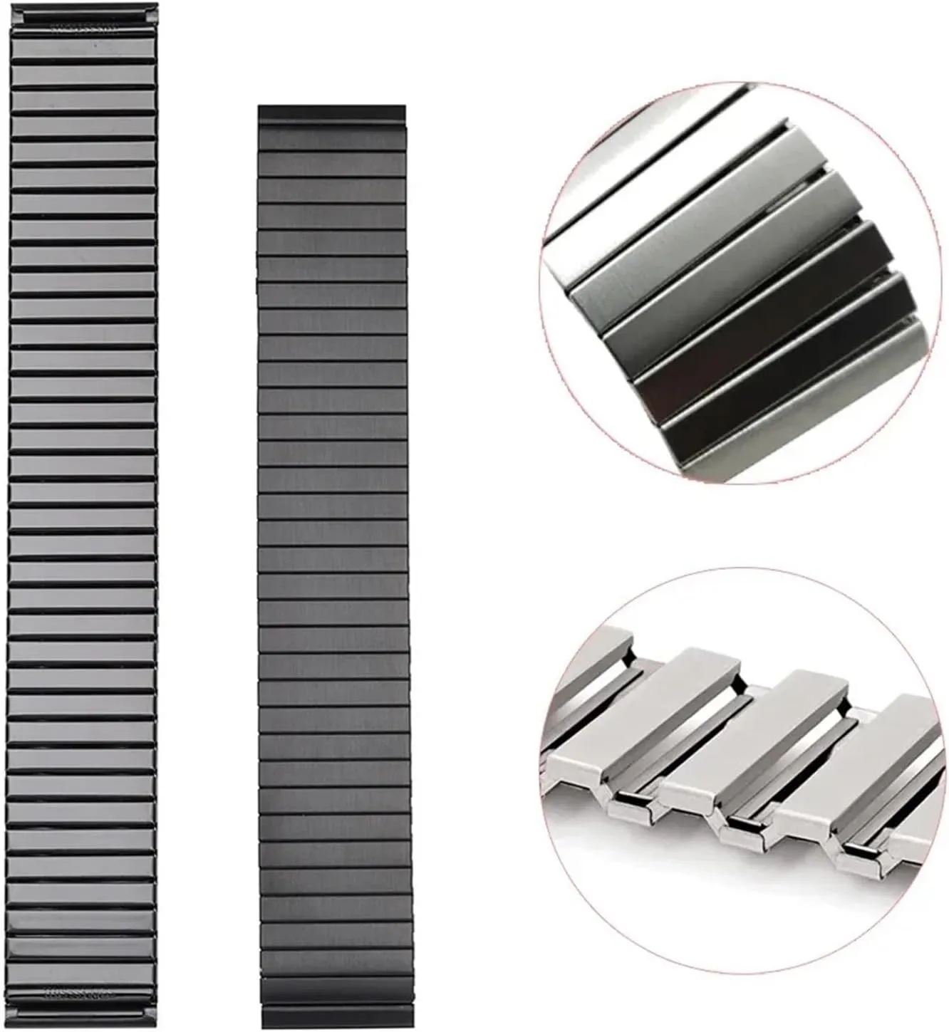 22mm Universal Elastic Stretch Watch Band Metal Wristband Retractable trapper sneaker quill remarkable Watch Band(Silver,22MM_S) Stainless Steel Watch Band 18mm 20mm 