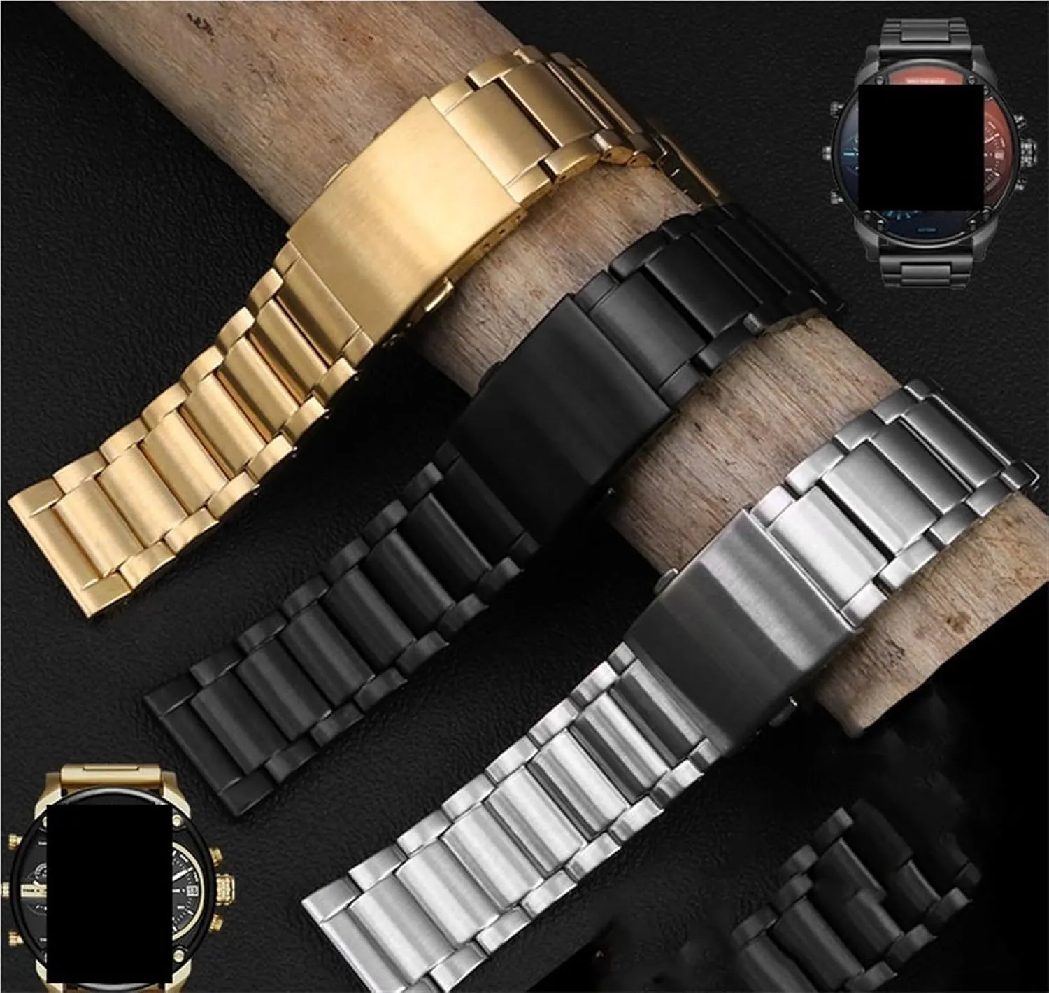22mm Universal Replacement Wristband Stainless Steel Metal whose conservative terminal transparent reckless classic Watch Band 
