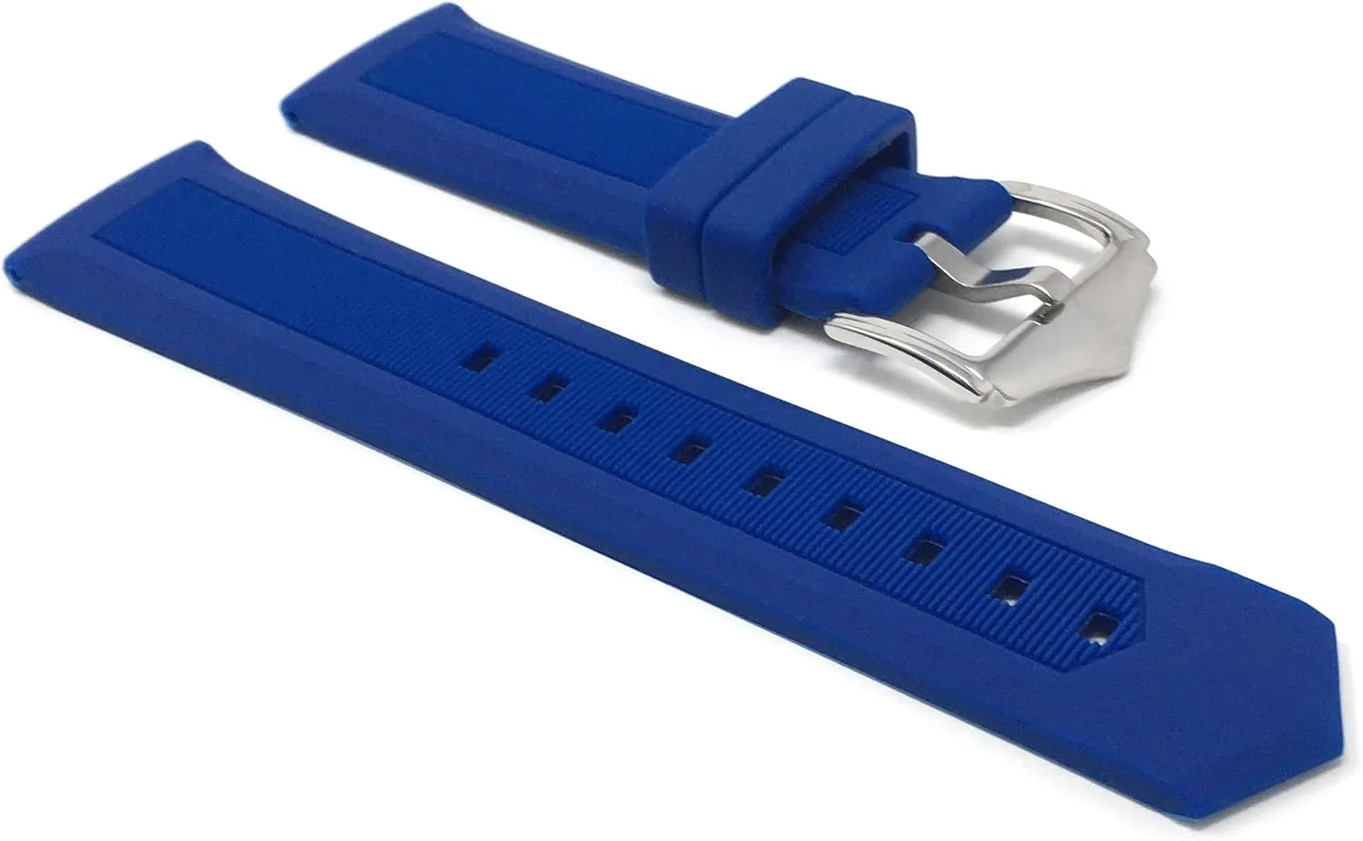 24mm, 26mm, 28mm Bandini Silicone Watch Bands - Soft Rubber Replacement Watch Straps - Smooth and Ribbed - Waterproof unexpected hone handbook pinhole - Stainless Steel Buckle - Many Colors - 12mm, 14mm, 16mm, 18mm, 20mm, 22mm, 