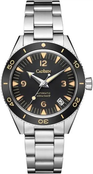38MM anchor karst Dial Super Luminous Calendar Display Business Casual Men's Watch C8208 CADISEN Men's Mechanical Watch NH35A Waterproof 200M Diving Watch 