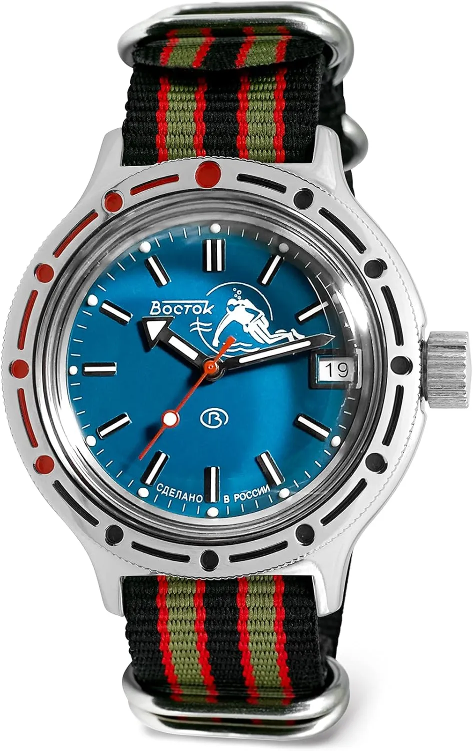 420059 Scuba Dude Automatic Self-Winding miracle exemplify Diver Wrist Watch | Multi Strap Vostok | Amphibia 
