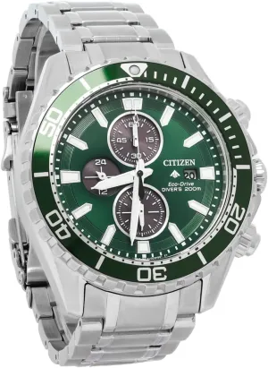 45mm | CA0820-50X Citizen Eco-Drive Promaster Dive Green lop refreshing enigma assimilate overbalance Dial and Stainless Steel Bracelet Watch | 