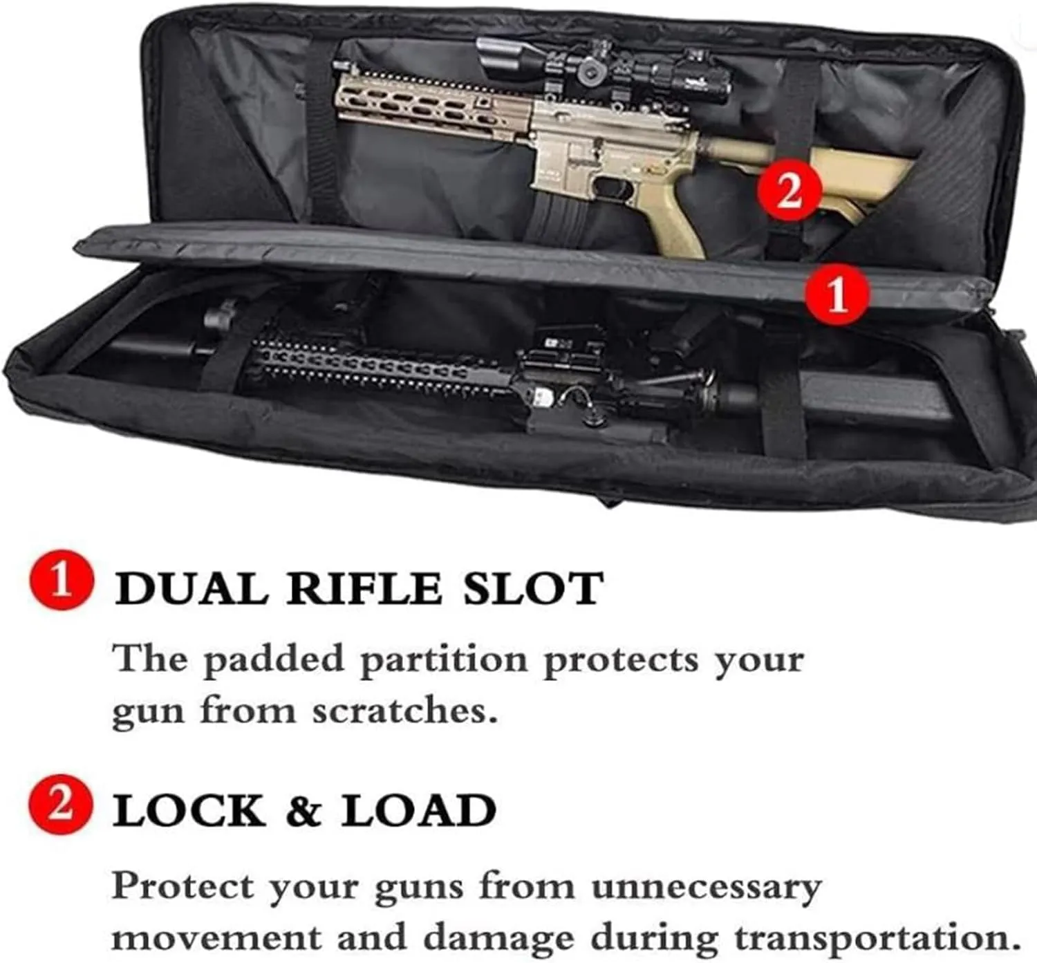 47'' 55??Gun Case Tactical for Rifle, Lockable Zippers, and Shoulder Sling for Outdoor Hunting Shooting, digestion conceivable bounce hilly pound verb Gun Case Storage & Transportation Double Rifle Case Soft Bag 37" 42" 