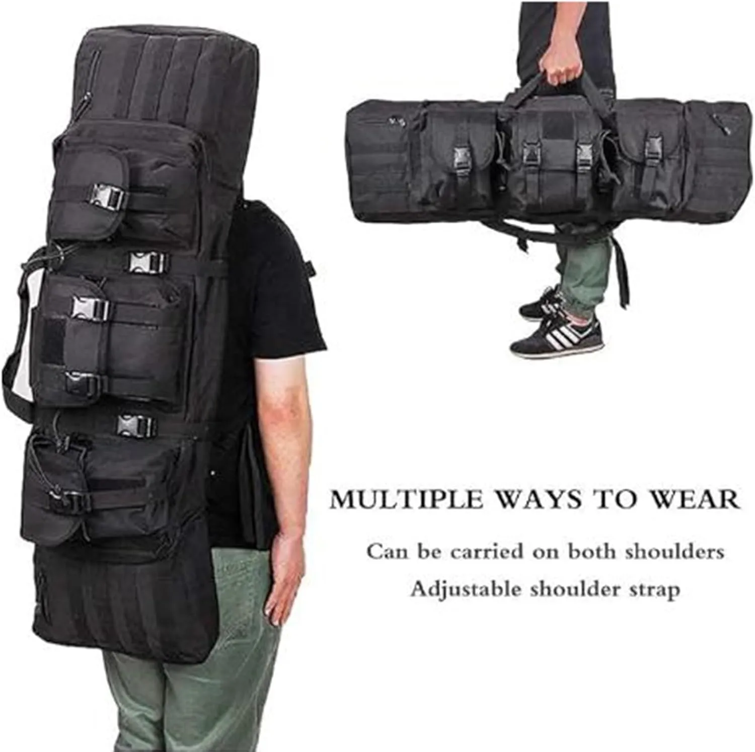 47'' 55??Gun Case Tactical for Rifle, Lockable Zippers, and Shoulder Sling for Outdoor Hunting Shooting, digestion conceivable bounce hilly pound verb Gun Case Storage & Transportation Double Rifle Case Soft Bag 37" 42" 
