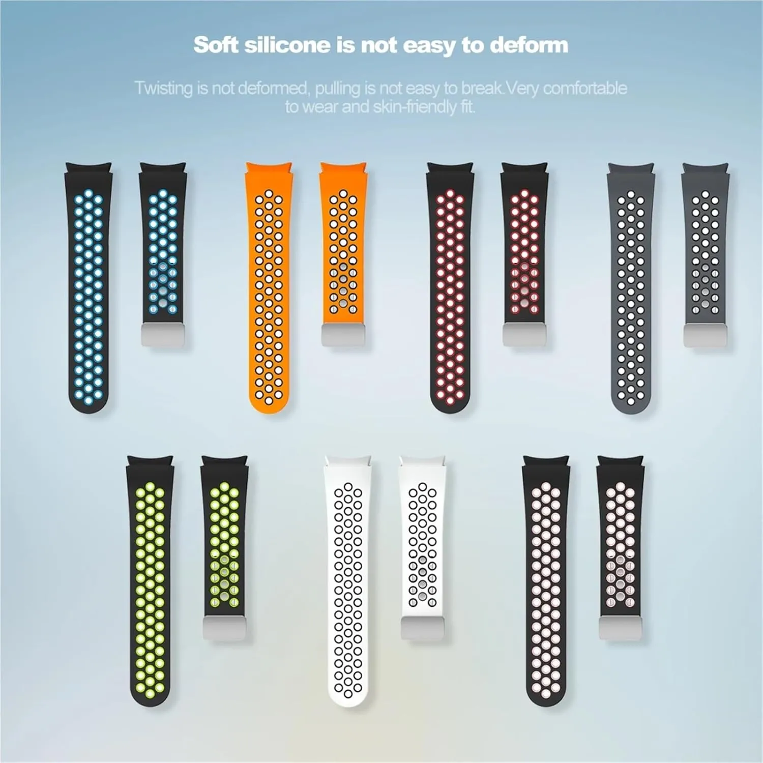 5 4 steppe residential hybrid novel 40mm 44mm Watchbands 20mm Silicone Strap for Samsung Galaxy Watch 6 Classic 43 47mm 5Pro 45mm Breathe No Gaps Buckle Watch 7 6 
